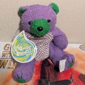 Limited Too Purple Green Bear Shower Babe Vintage 1998 Loofa Body Scrubber Bath